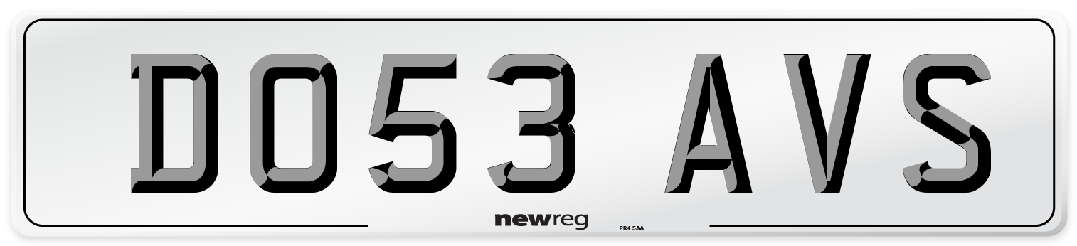 DO53 AVS Number Plate from New Reg